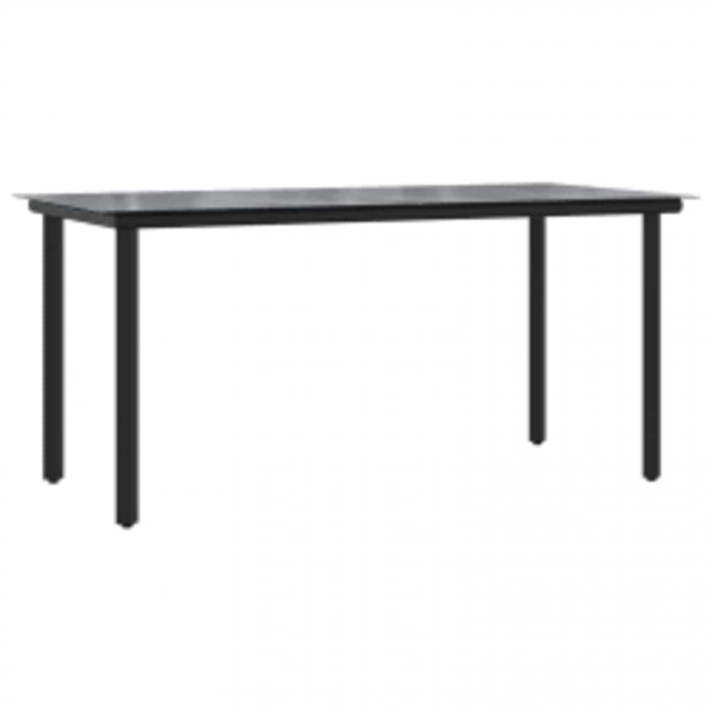 5-dijelni vrtni blagovaonski set s jastucima od crnog