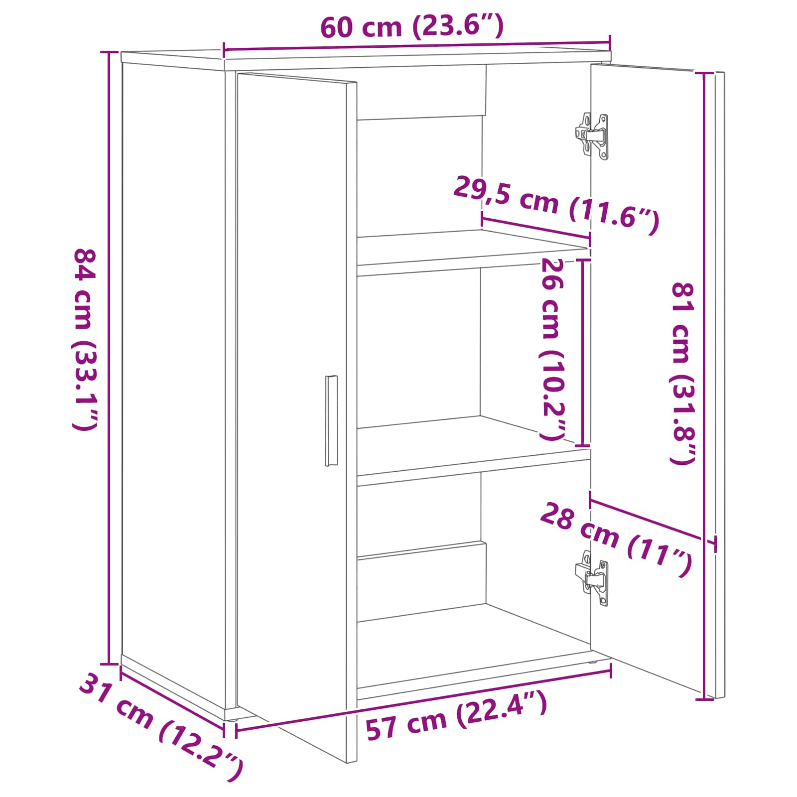 Kreveta 2 pcs Umjetnički hrast 60 x 31 x 84 cm
