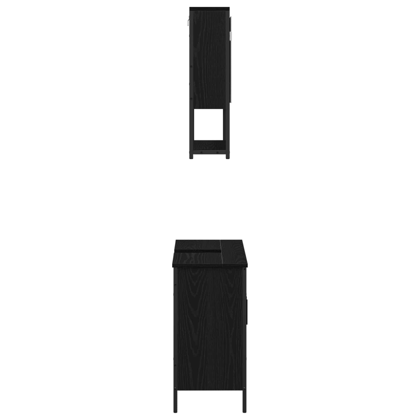 Set namještaja za kupaonicu Zidne 2 pcs Crna Konstruirano drvo