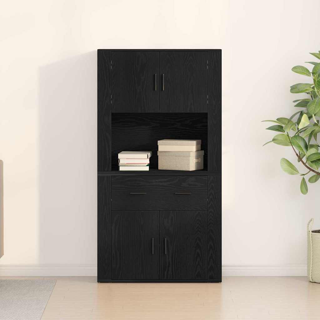 Highboard Crni hrast 80 x 33 x 150 cm Konstruirano drvo