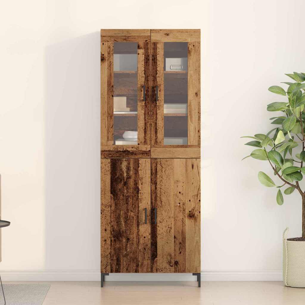 Highboard 2 pcs Staro drvo 69,5 x 34 x 180 cm Konstruirano drvo