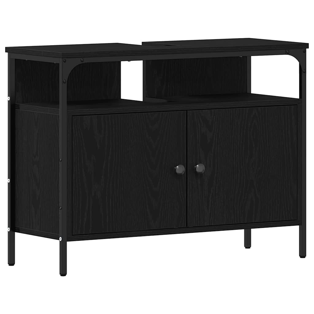 Set namještaja za kupaonicu Zidne 3 pcs Crna Konstruirano drvo
