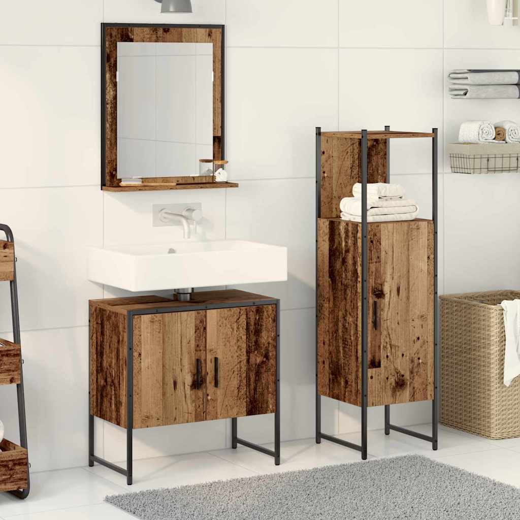 Set namještaja za kupaonicu Zidne 3 pcs Smeđa Konstruirano drvo