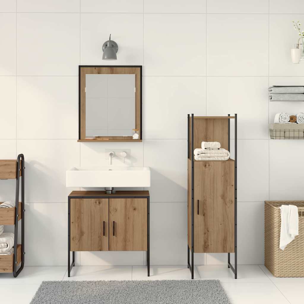 Set namještaja za kupaonicu Zidne 3 pcs Smeđa Konstruirano drvo