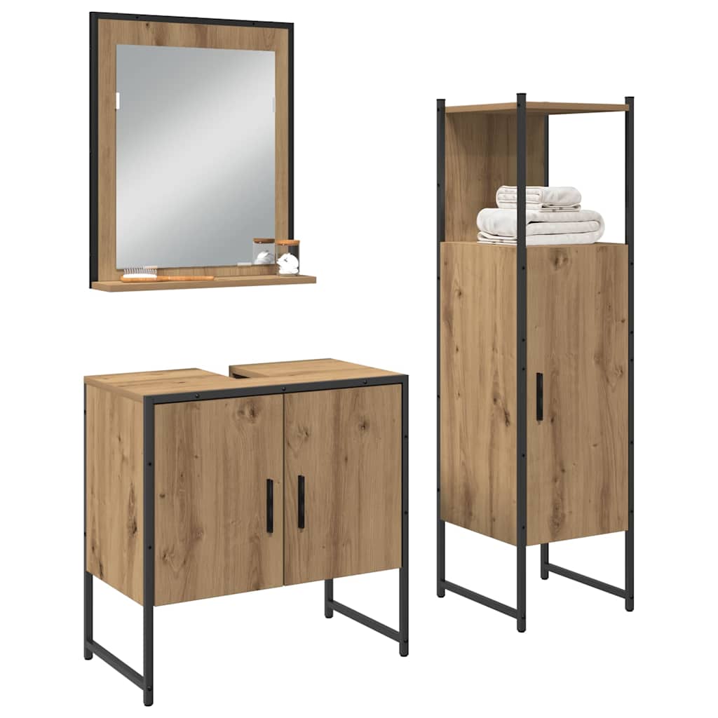 Set namještaja za kupaonicu Zidne 3 pcs Smeđa Konstruirano drvo