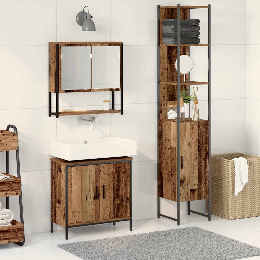 Set namještaja za kupaonicu Zidne 3 pcs Smeđa Konstruirano drvo