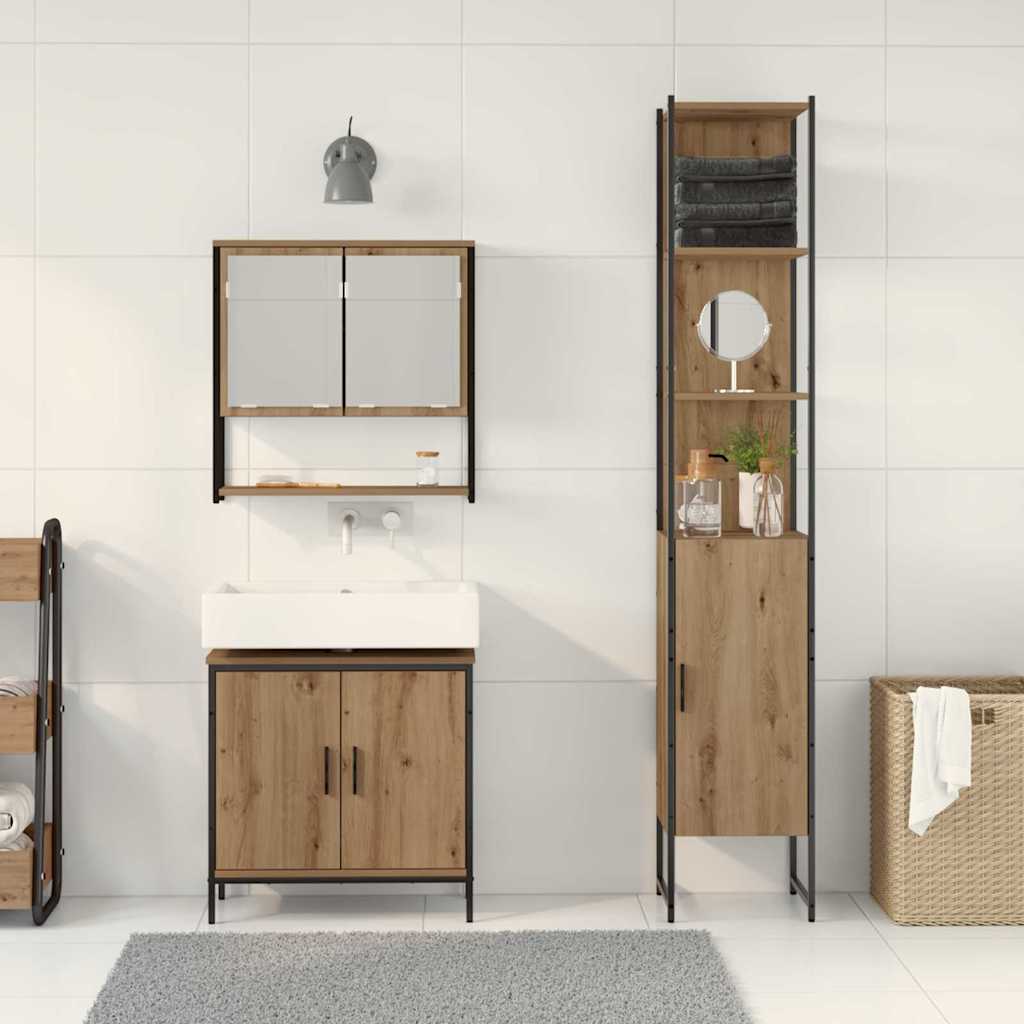Set namještaja za kupaonicu Zidne 3 pcs Smeđa Konstruirano drvo