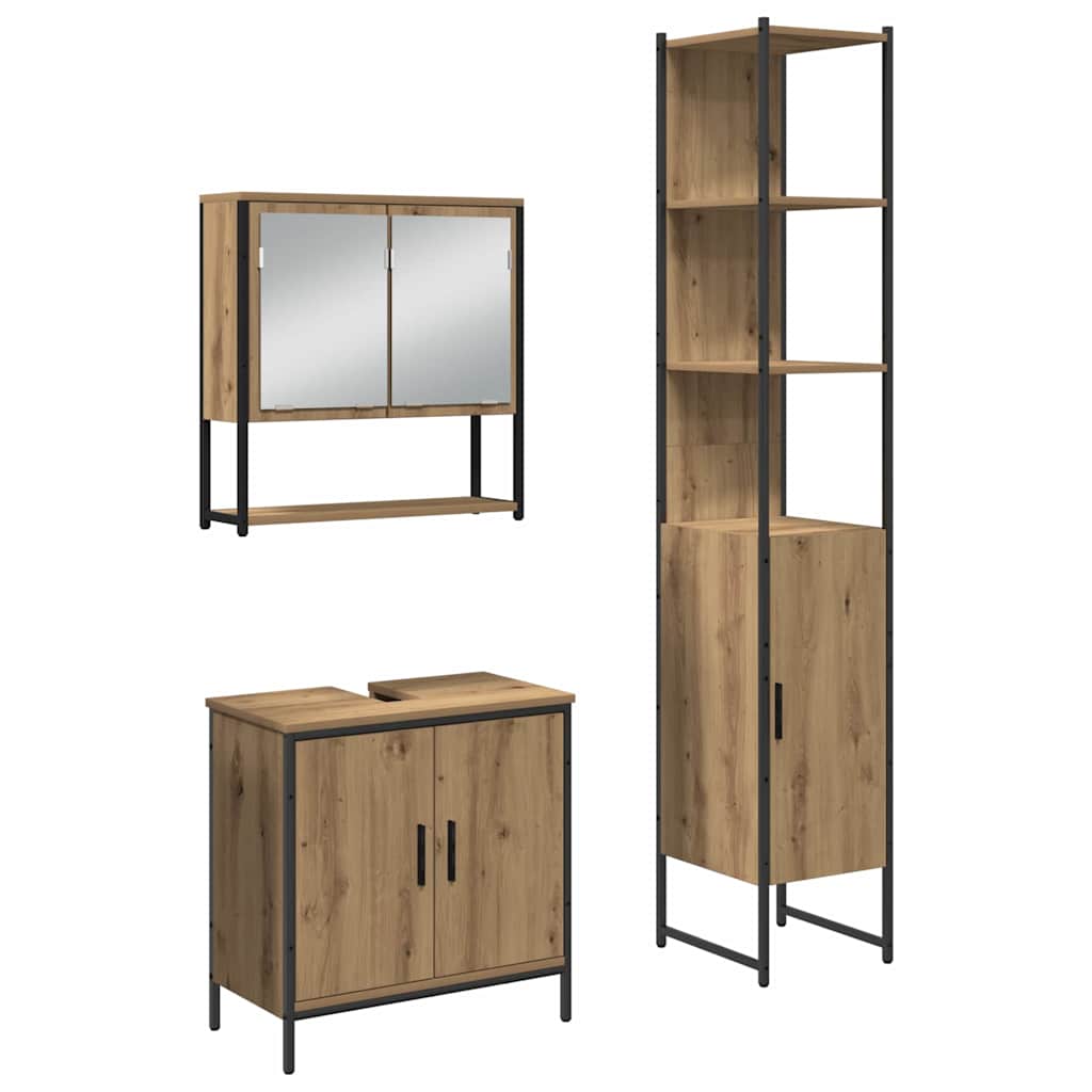 Set namještaja za kupaonicu Zidne 3 pcs Smeđa Konstruirano drvo