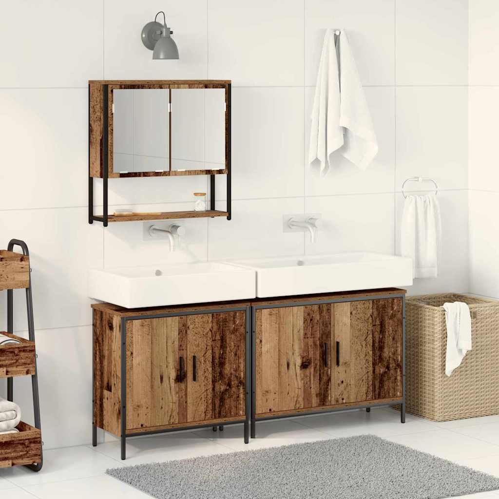 Set namještaja za kupaonicu Zidne 3 pcs Smeđa Konstruirano drvo