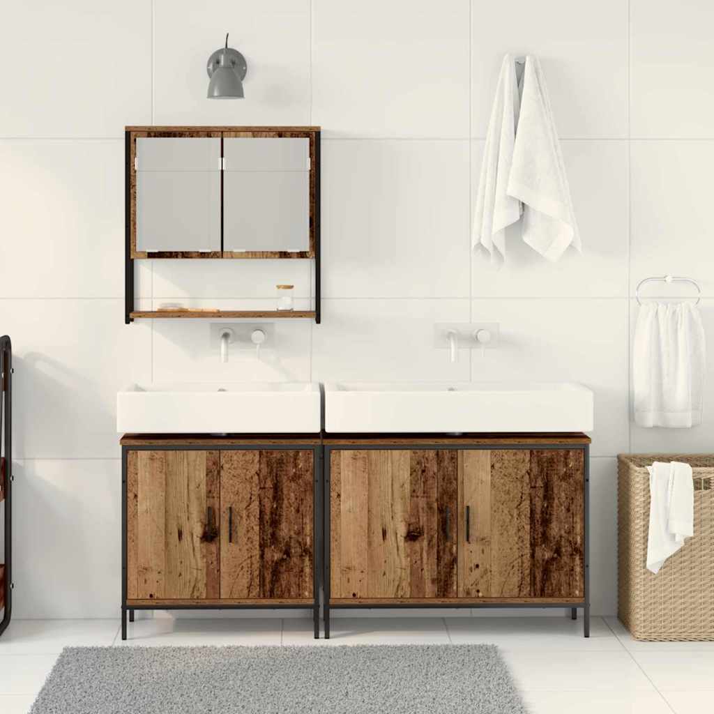 Set namještaja za kupaonicu Zidne 3 pcs Smeđa Konstruirano drvo