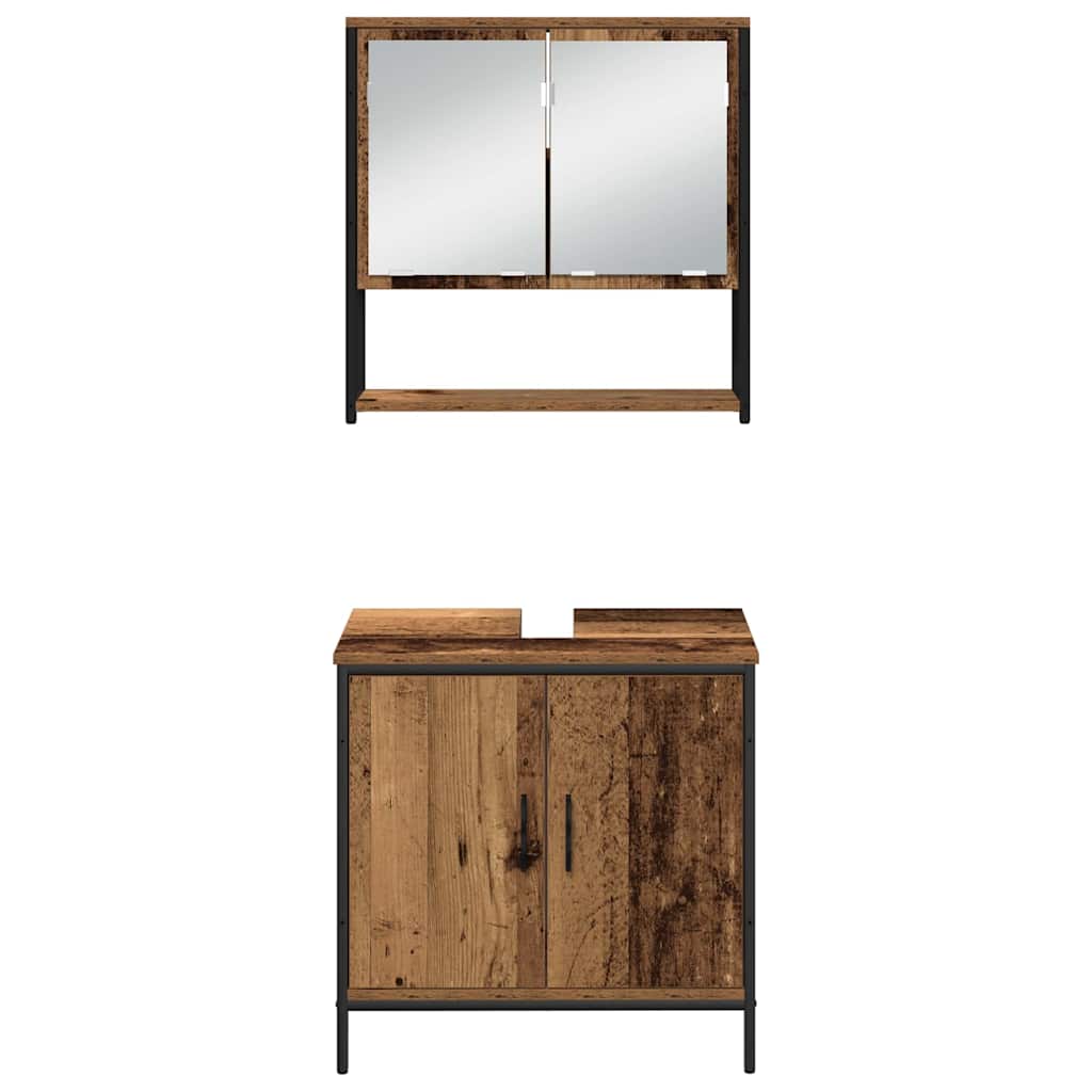 Set namještaja za kupaonicu Zidne 3 pcs Smeđa Konstruirano drvo