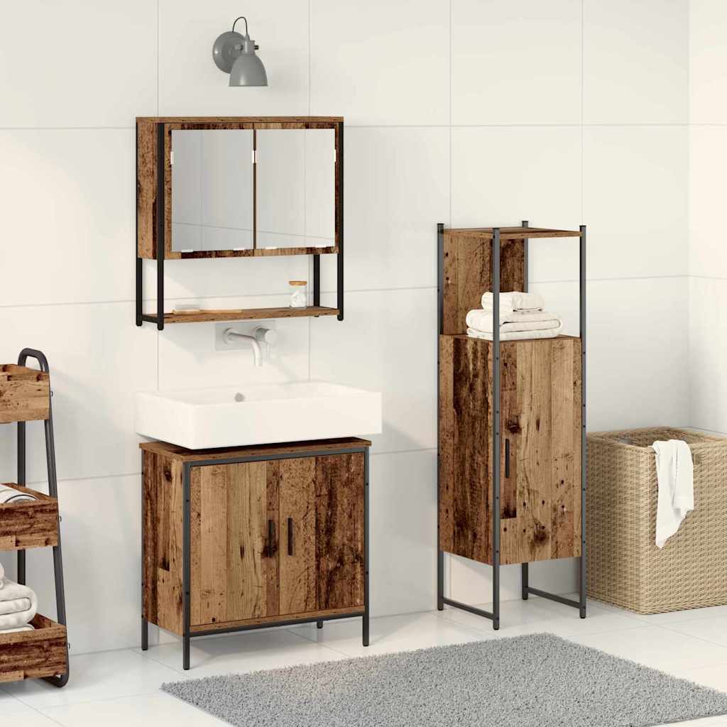 Set namještaja za kupaonicu Zidne 3 pcs Smeđa Konstruirano drvo