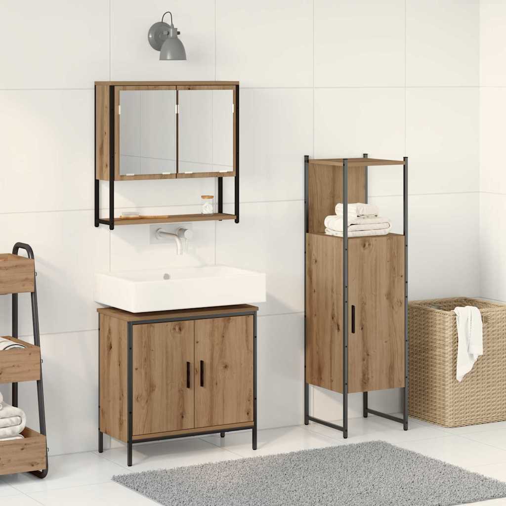 Set namještaja za kupaonicu Zidne 3 pcs Smeđa Konstruirano drvo
