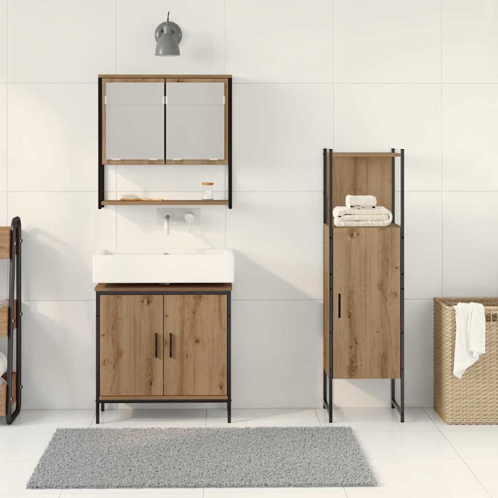 Set namještaja za kupaonicu Zidne 3 pcs Smeđa Konstruirano drvo