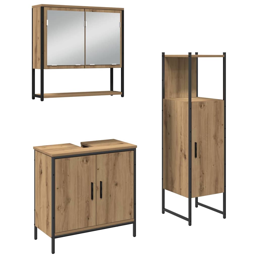 Set namještaja za kupaonicu Zidne 3 pcs Smeđa Konstruirano drvo