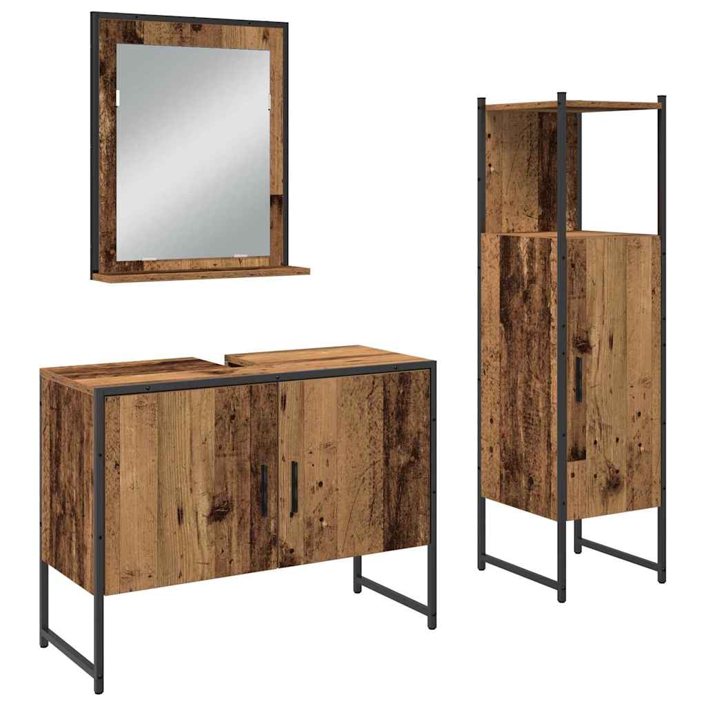 Set namještaja za kupaonicu Zidne 3 pcs Smeđa Konstruirano drvo