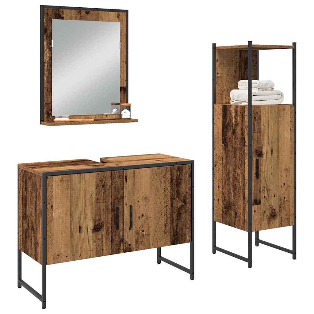 Set namještaja za kupaonicu Zidne 3 pcs Smeđa Konstruirano drvo