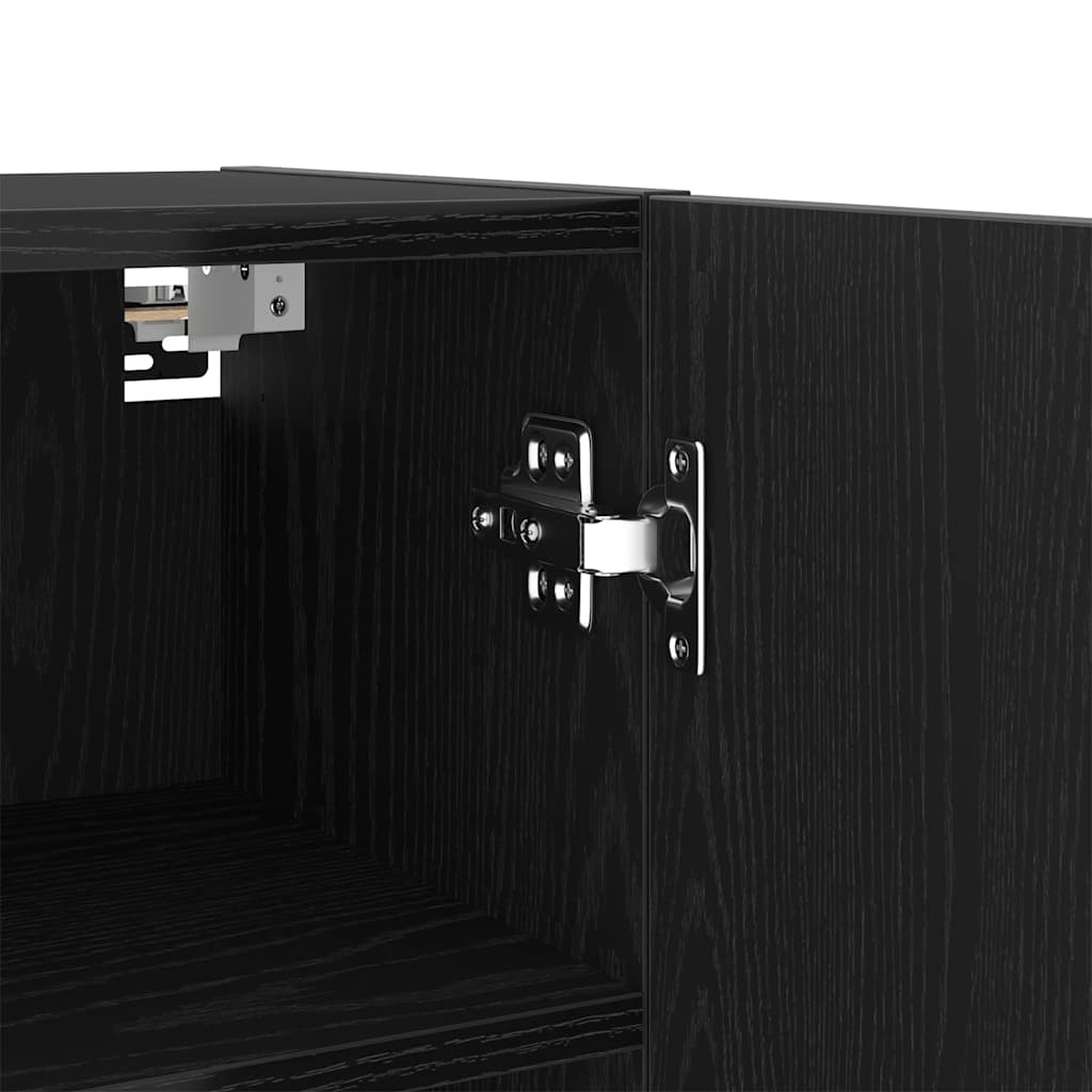 TV ormar S LED lampica 4 pcs Crni hrast Konstruirano drvo