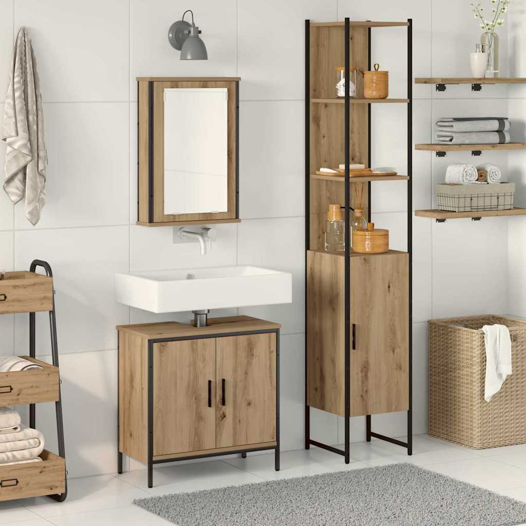 Set namještaja za kupaonicu Zidne 3 pcs Smeđa Konstruirano drvo