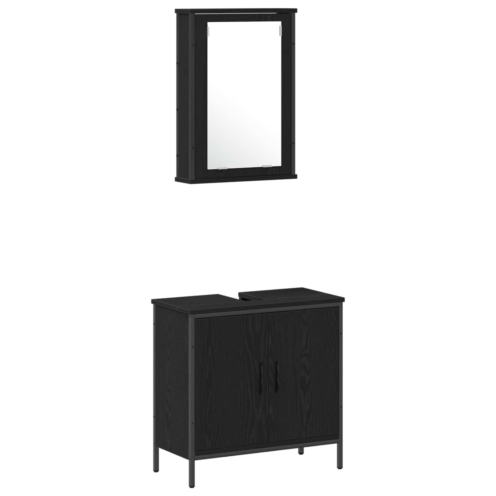 Set namještaja za kupaonicu Zidne 3 pcs Crna Konstruirano drvo