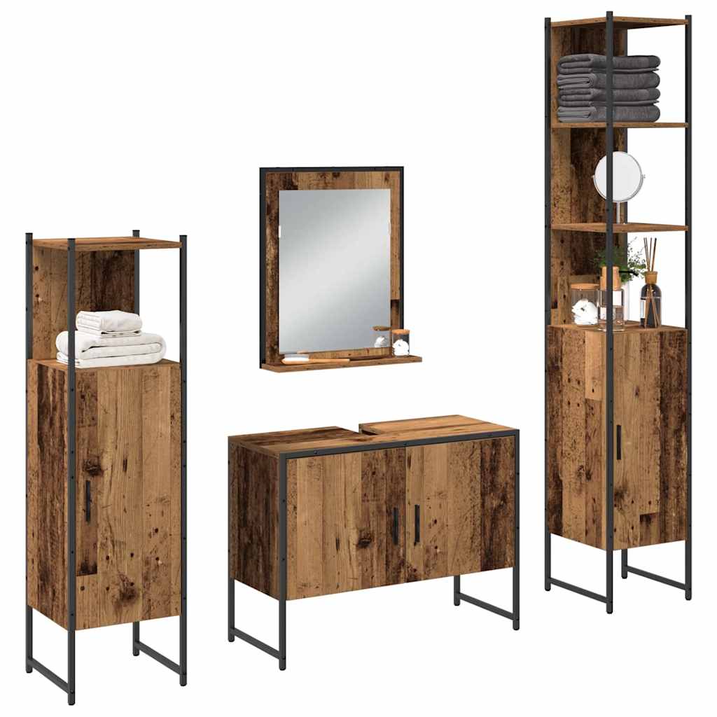 Set namještaja za kupaonicu 4 pcs Smeđa Konstruirano drvo