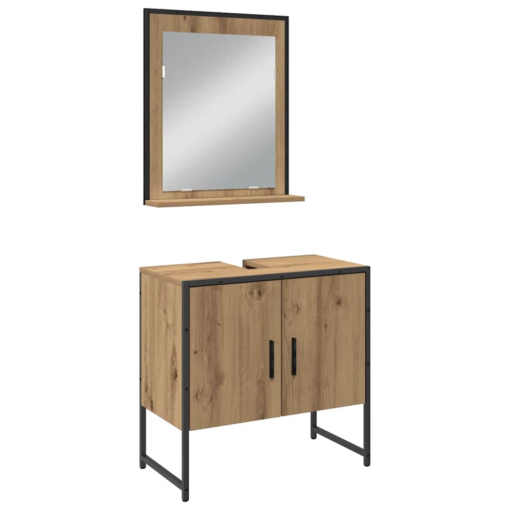 Set namještaja za kupaonicu 4 pcs Smeđa 33 x 33 x 185.5 cm