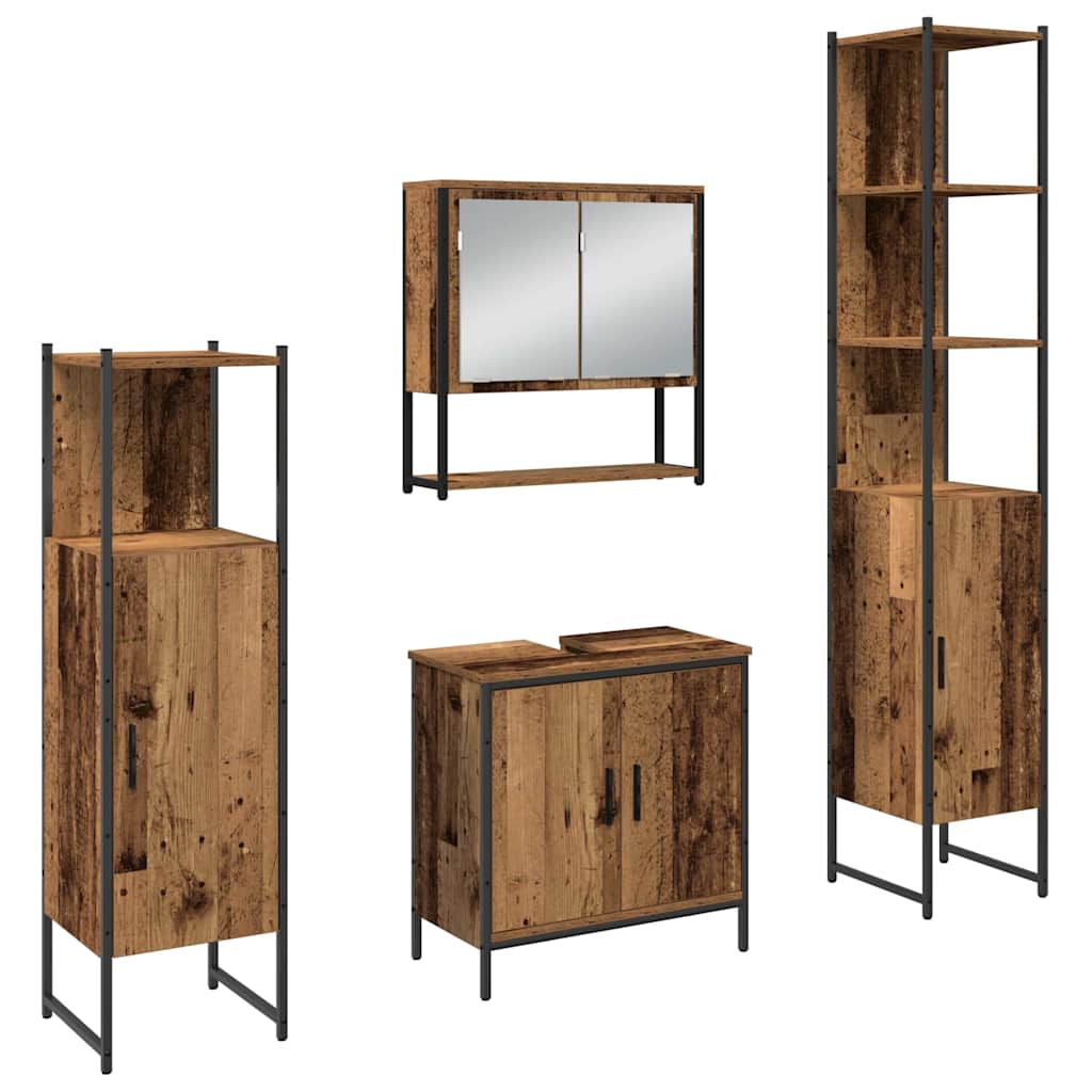 Set namještaja za kupaonicu 4 pcs Smeđa 33 x 33 x 185.5 cm