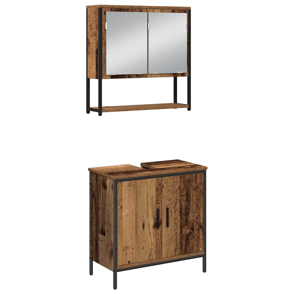 Set namještaja za kupaonicu 4 pcs Smeđa 33 x 33 x 185.5 cm