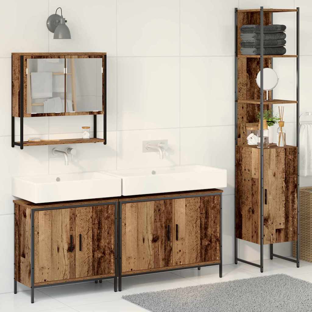 Set namještaja za kupaonicu 4 pcs Smeđa Konstruirano drvo