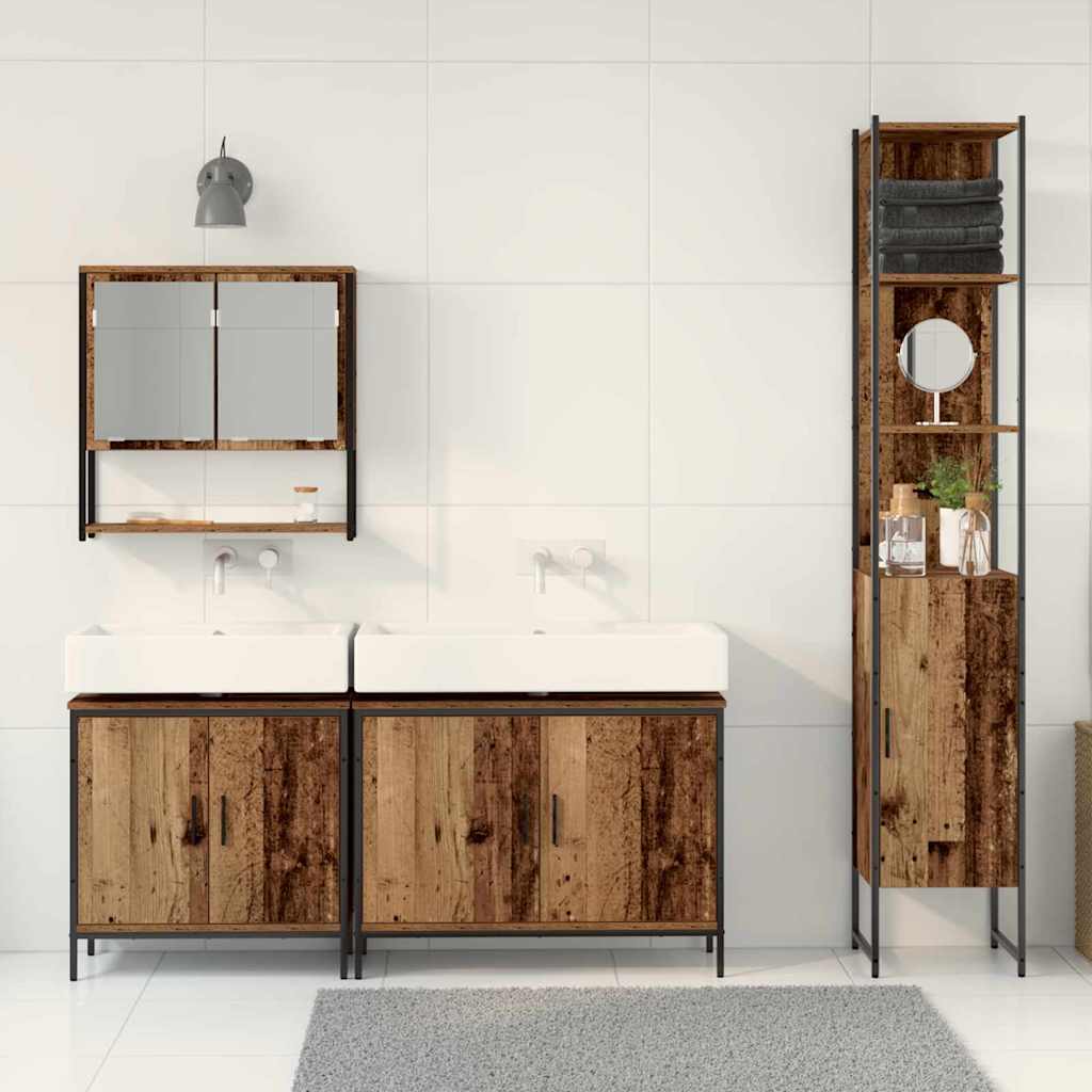 Set namještaja za kupaonicu 4 pcs Smeđa Konstruirano drvo