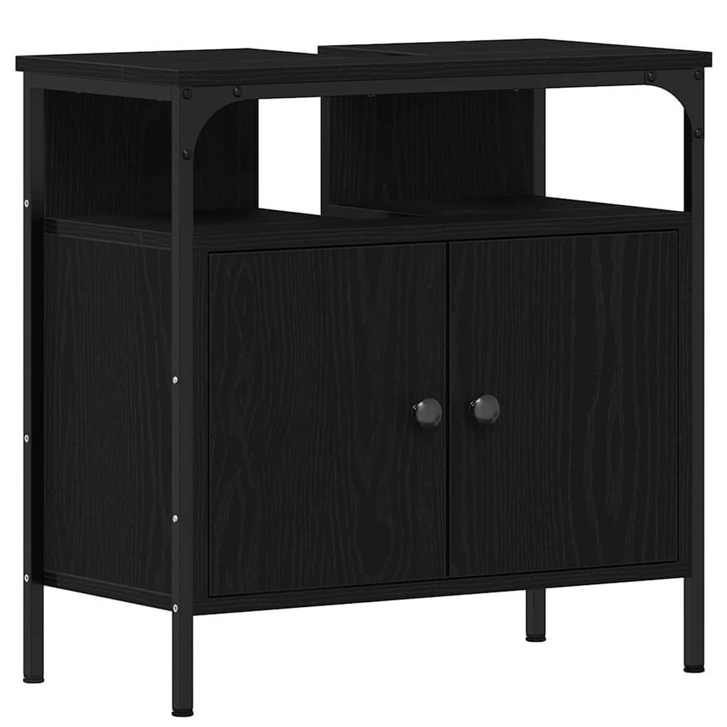 Set namještaja za kupaonicu 4 pcs Crni hrast Konstruirano drvo