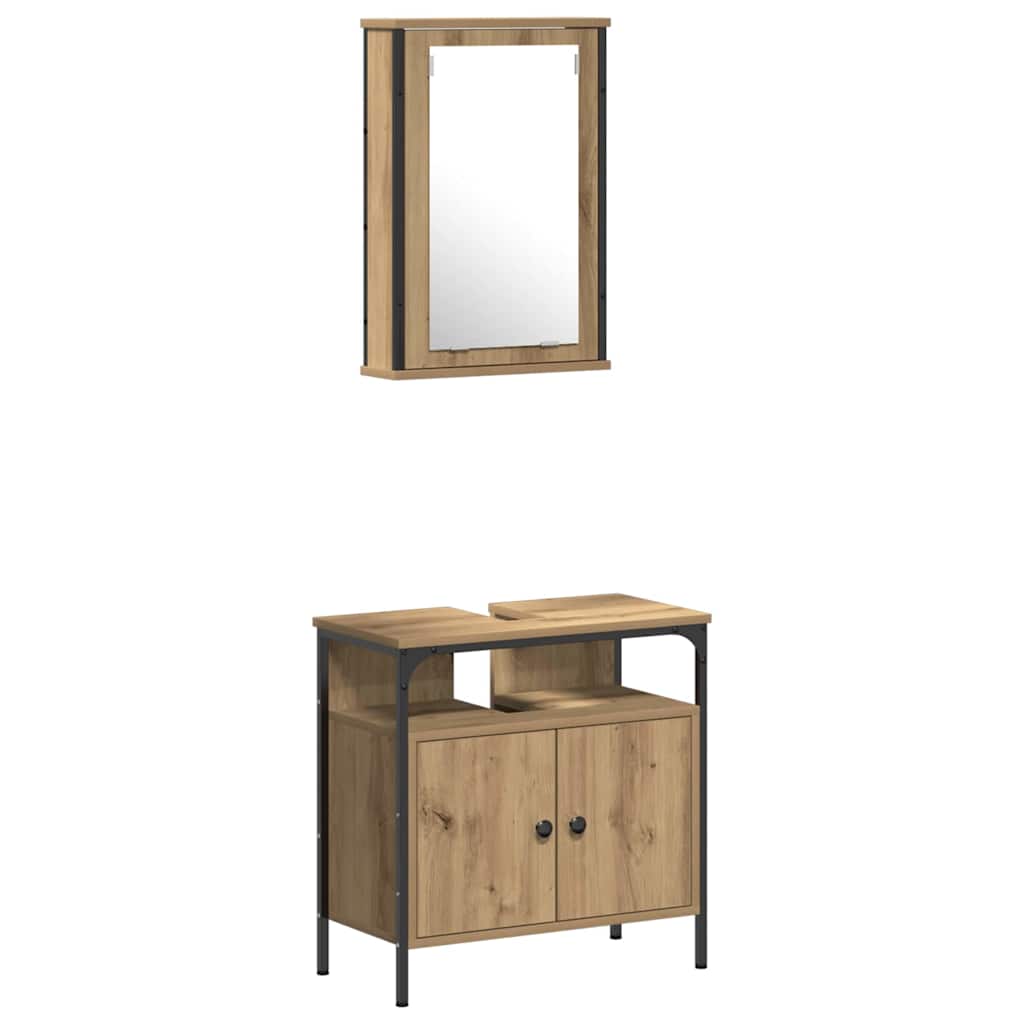 Set namještaja za kupaonicu s policom Zidne 4 pcs hrast artisan