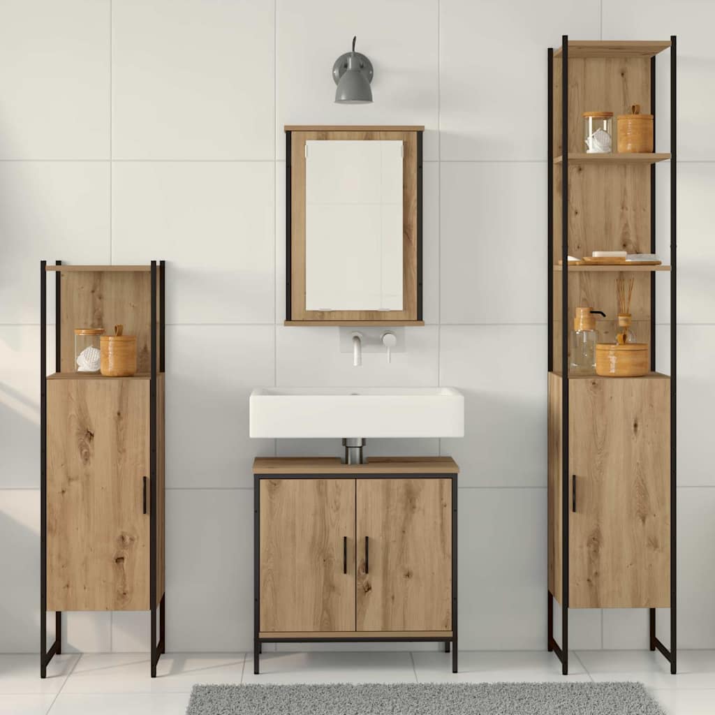 Set namještaja za kupaonicu Zidne 4 pcs Smeđa Konstruirano drvo