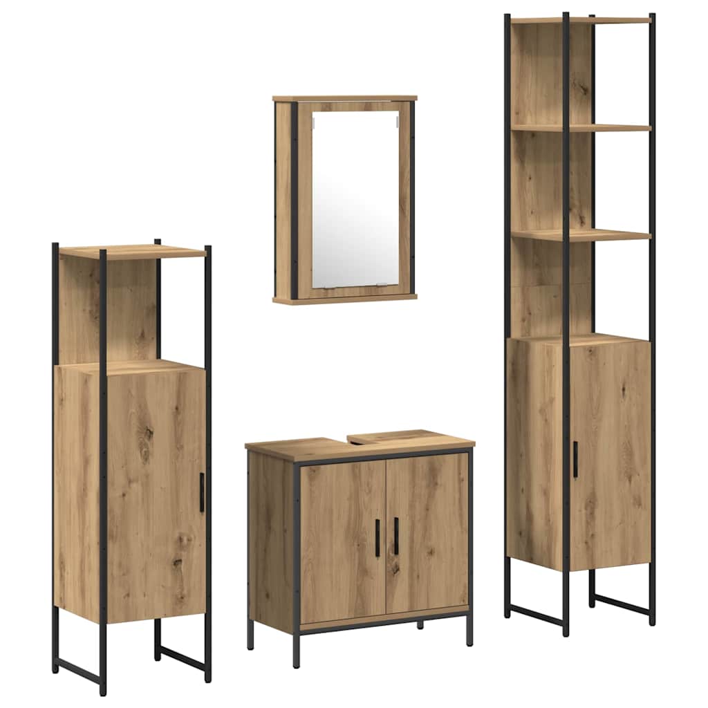 Set namještaja za kupaonicu Zidne 4 pcs Smeđa Konstruirano drvo