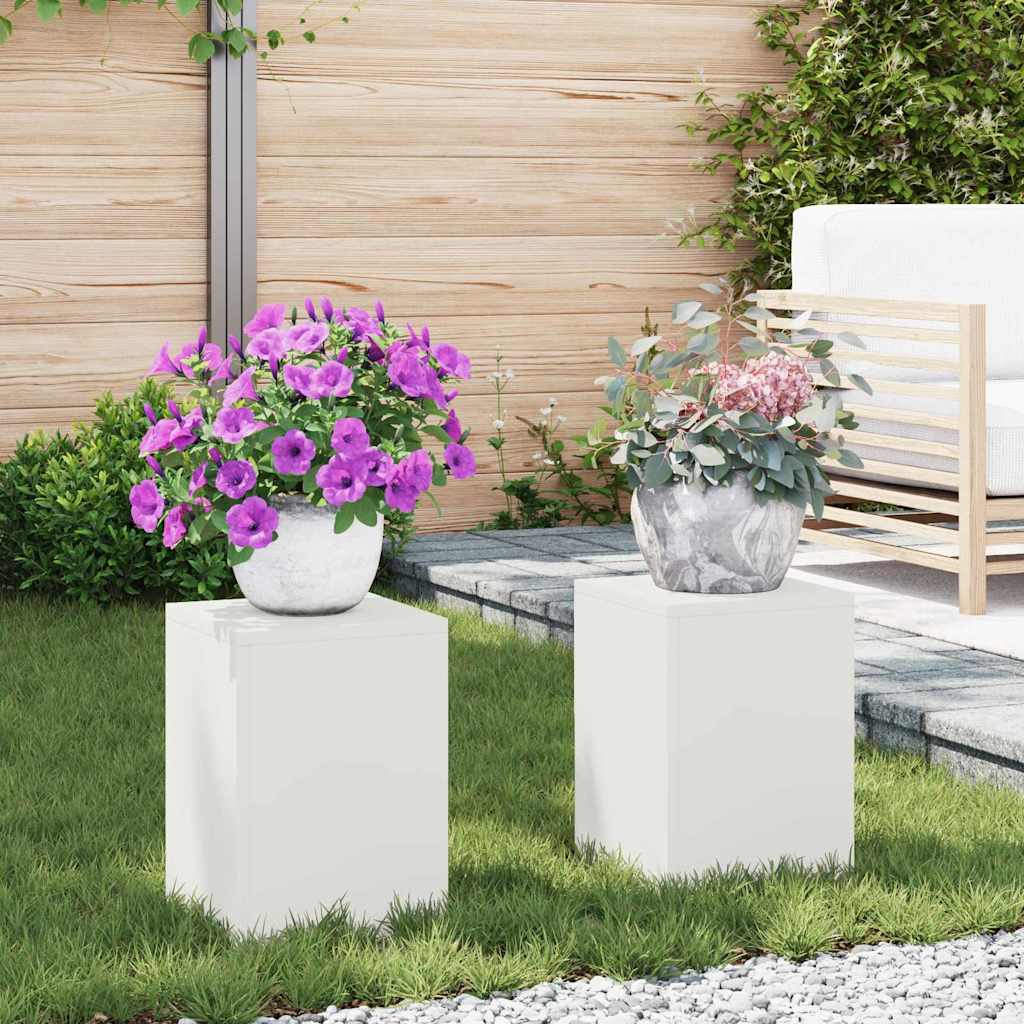 Stalak za biljke 2 pcs Bijelo 24 x 24 x 35 cm Čelik