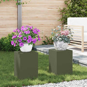 Stalak za biljke 2 pcs Maslinovo zelena 24 x 24 x 35 cm Čelik