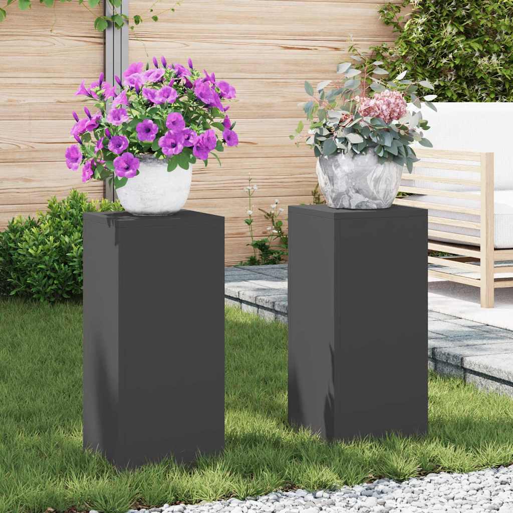 Stalak za biljke 2 pcs Crna 24 x 24 x 55 cm Čelik