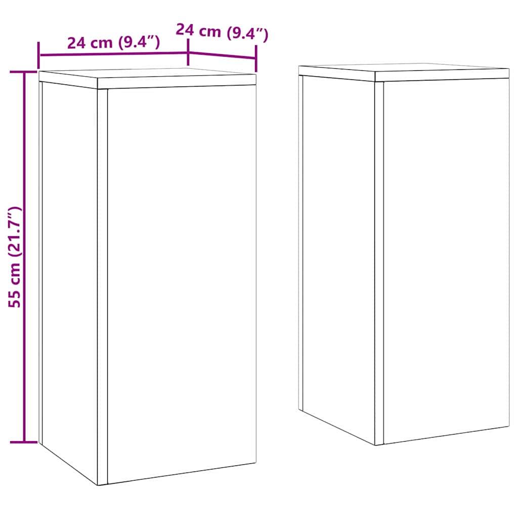 Stalak za biljke 2 pcs Rđa 24 x 24 x 55 cm