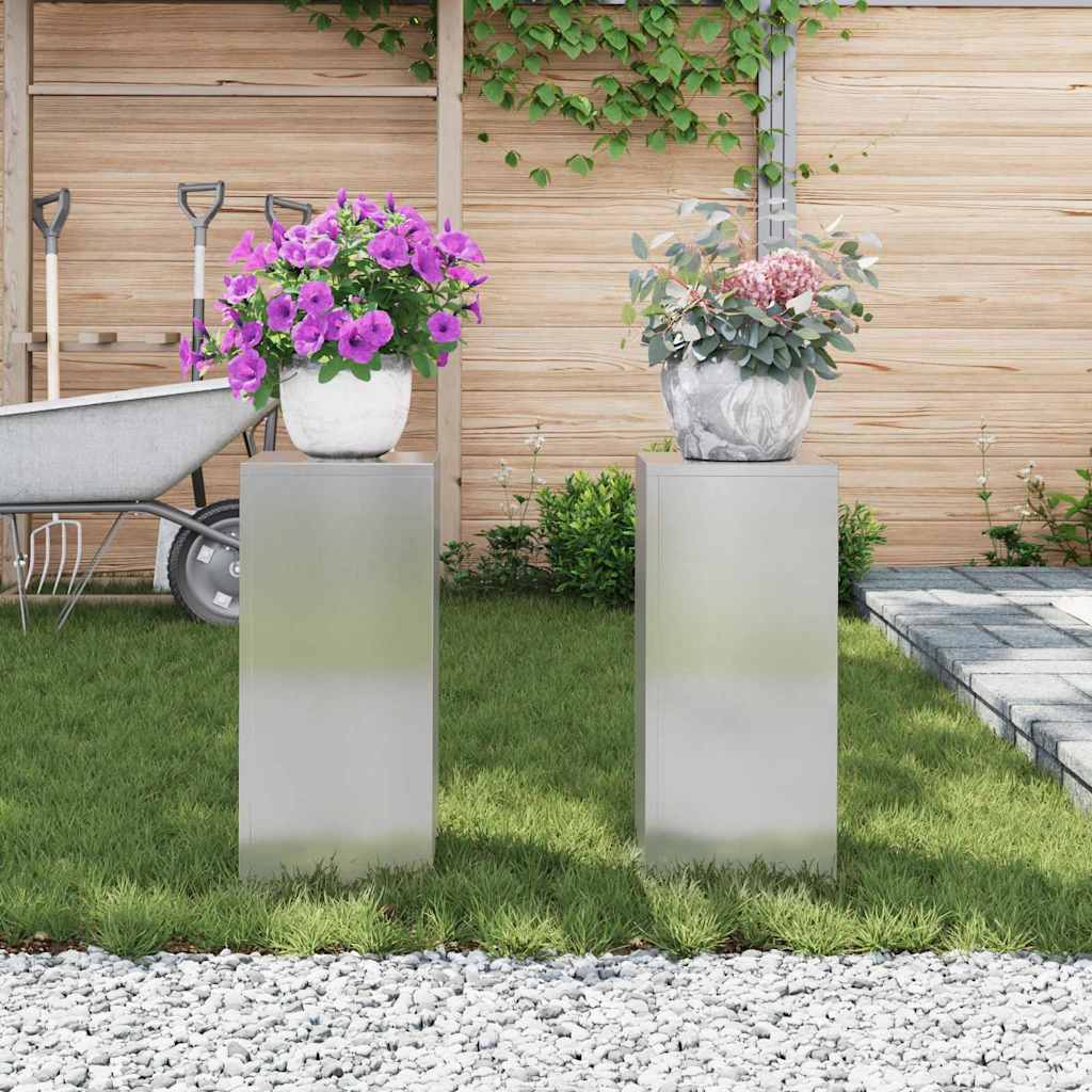 Stalak za biljke 2 pcs Srebrno 24 x 24 x 55 cm Nehrđajući čelik