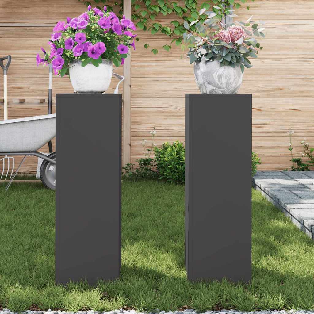 Stalak za biljke 2 pcs Crna 24 x 24 x 75 cm Čelik