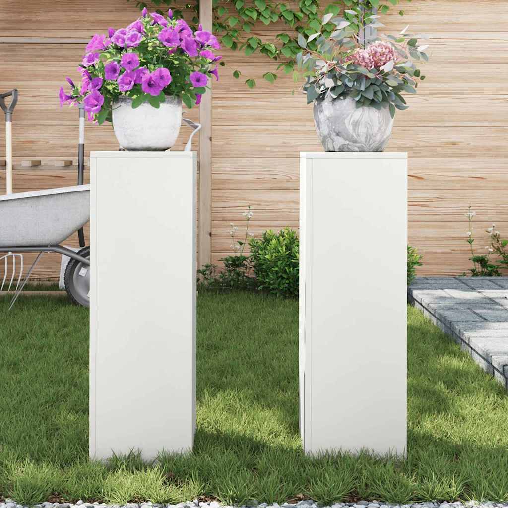Stalak za biljke 2 pcs Bijelo 24 x 24 x 75 cm Čelik