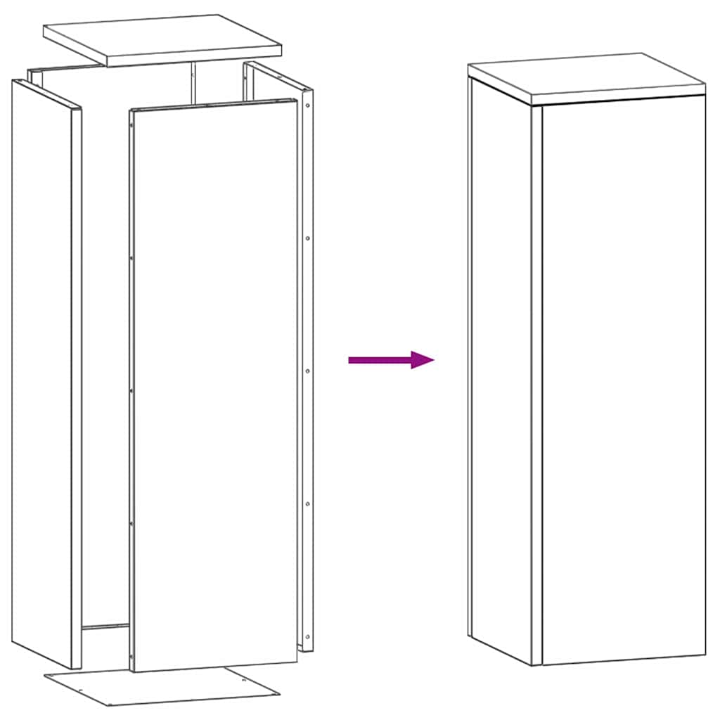 Stalak za biljke 2 pcs Rđa 24 x 24 x 75 cm