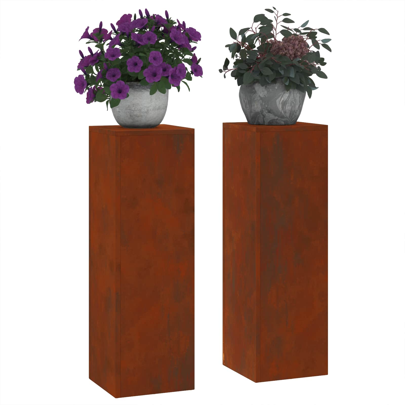 Stalak za biljke 2 pcs Rđa 24 x 24 x 75 cm