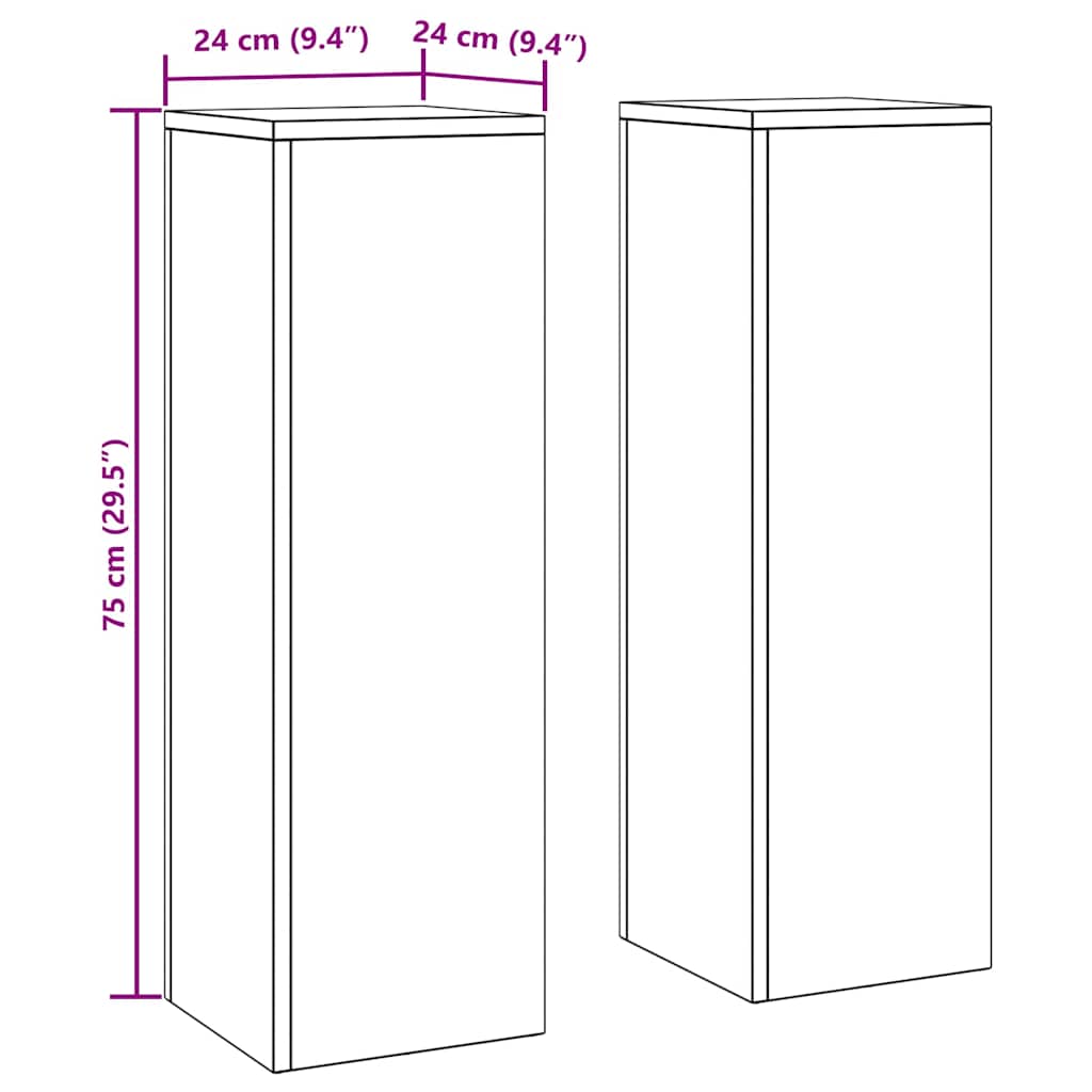 Stalak za biljke 2 pcs Rđa 24 x 24 x 75 cm
