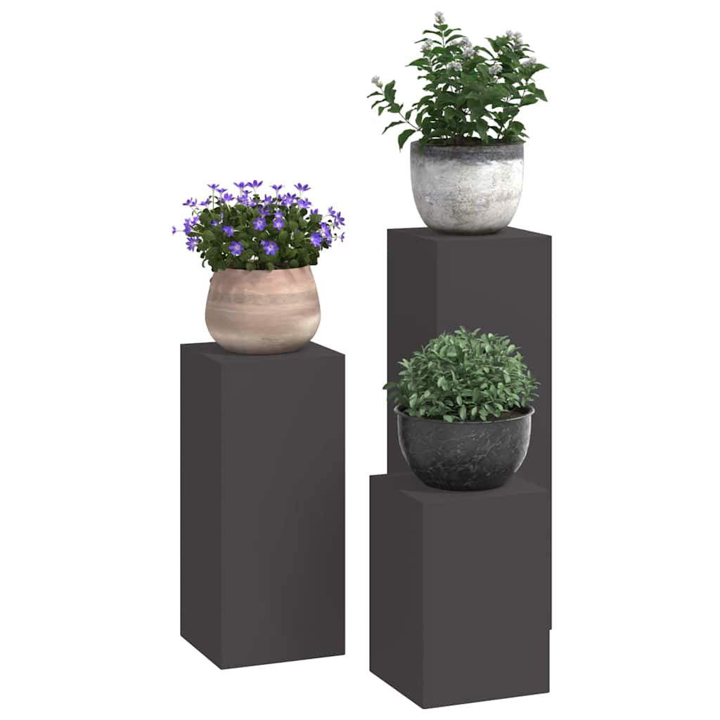 Stalak za biljke 3 pcs Crna Čelik