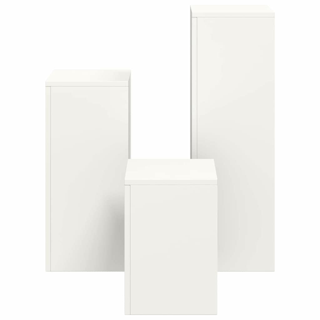 Stalak za biljke 3 pcs Bijelo Čelik