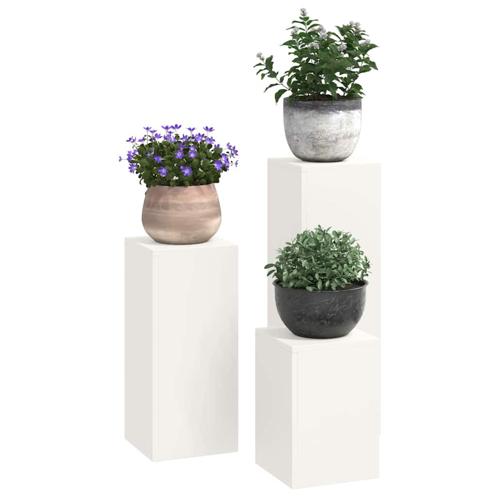 Stalak za biljke 3 pcs Bijelo Čelik