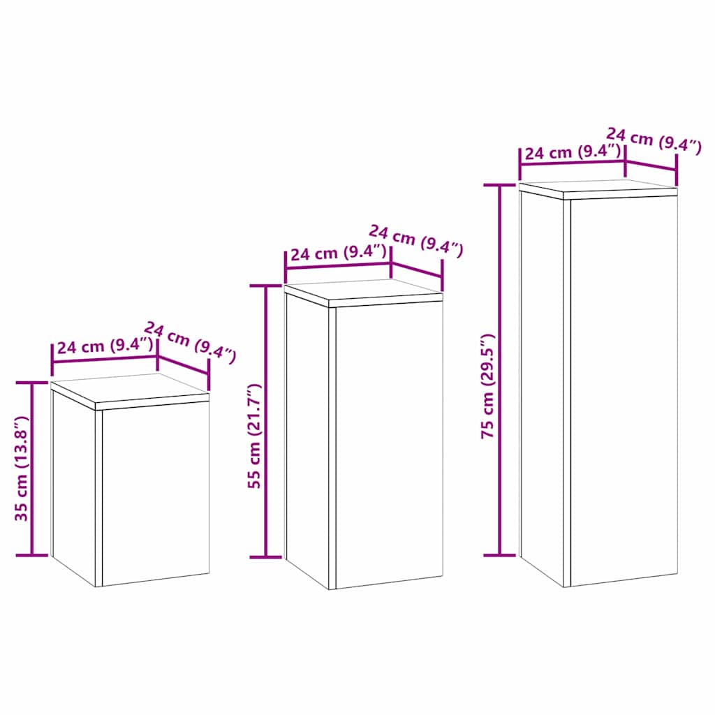 Stalak za biljke 3 pcs Rđa Čelik otporan na vremenske uvjete