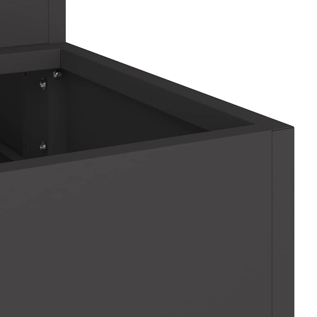 Vrtna saksija Crna 90 x 90 x 35 cm Čelična vrata