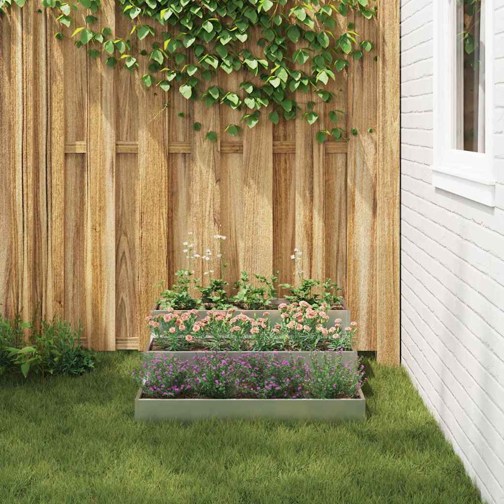 Vrtna saksija Srebrno 90 x 90 x 35 cm Cinkani čelik